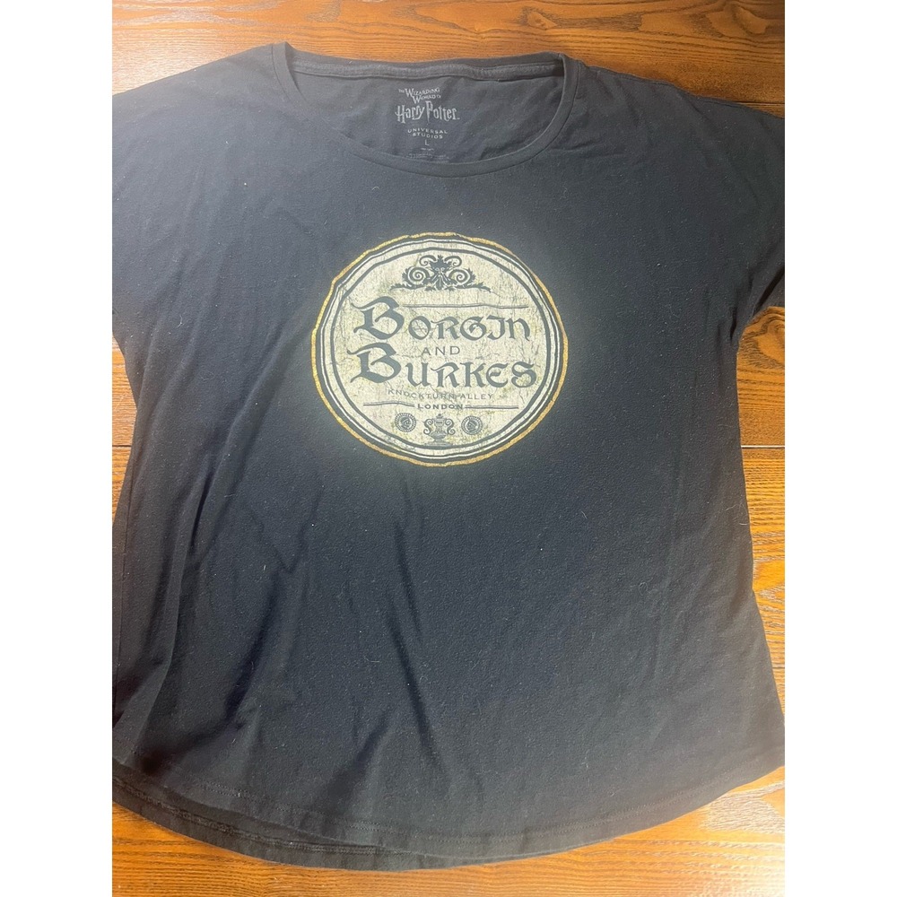 Harry Potter Shirt Womens L Borgin and Burkes Knockturn Alley Universal Studios